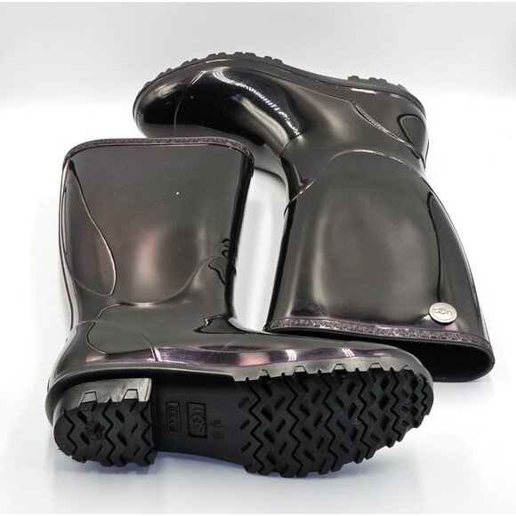 UGG Women's Eggplant Shaye Tall Glossy Waterproof Rain Boots Size 11 2519 - Picture 13 of 16